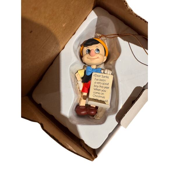 Disney Grolier 26231 116 Pinocchio Ornament w/Box Santa List Christmas - Picture 2 of 2